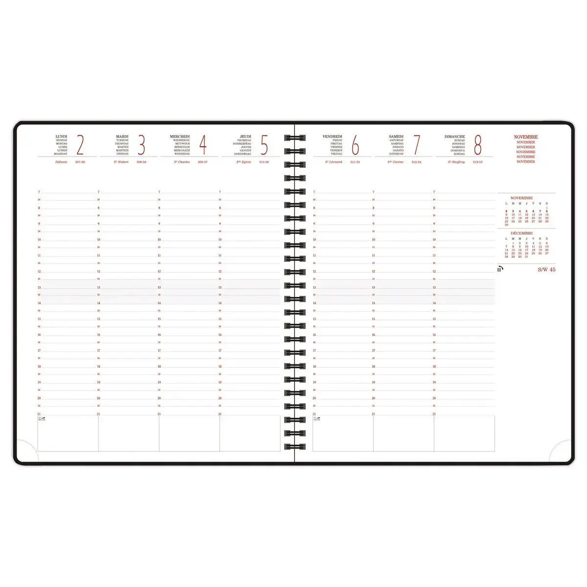 Agenda semainier Exacompta Chemin des Marettes - 18,5 x 22,5 cm - Bleu photo du produit