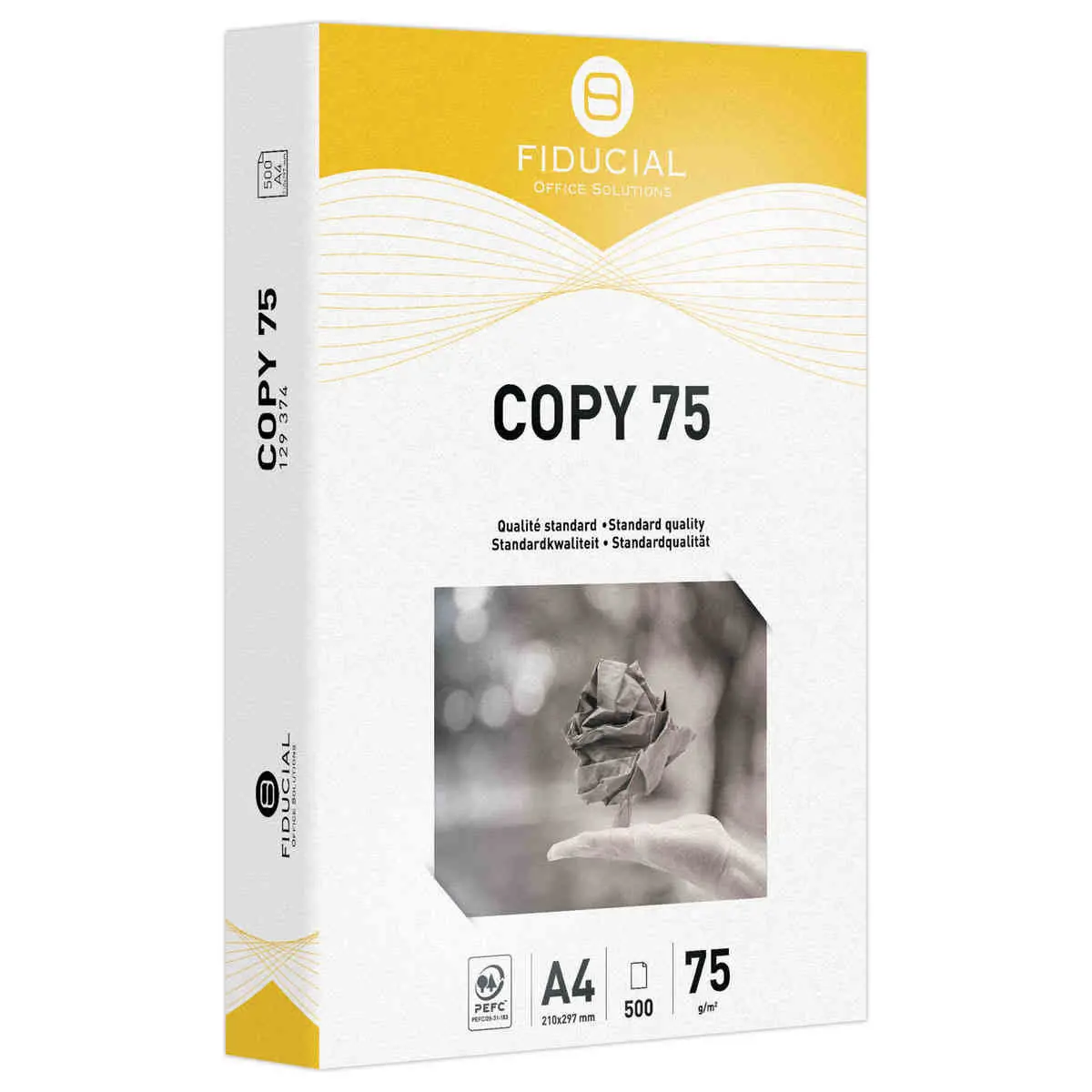 5 Ramettes de 500 feuilles de papier blanc A4 75g COPY 75 - FIDUCIAL photo du produit