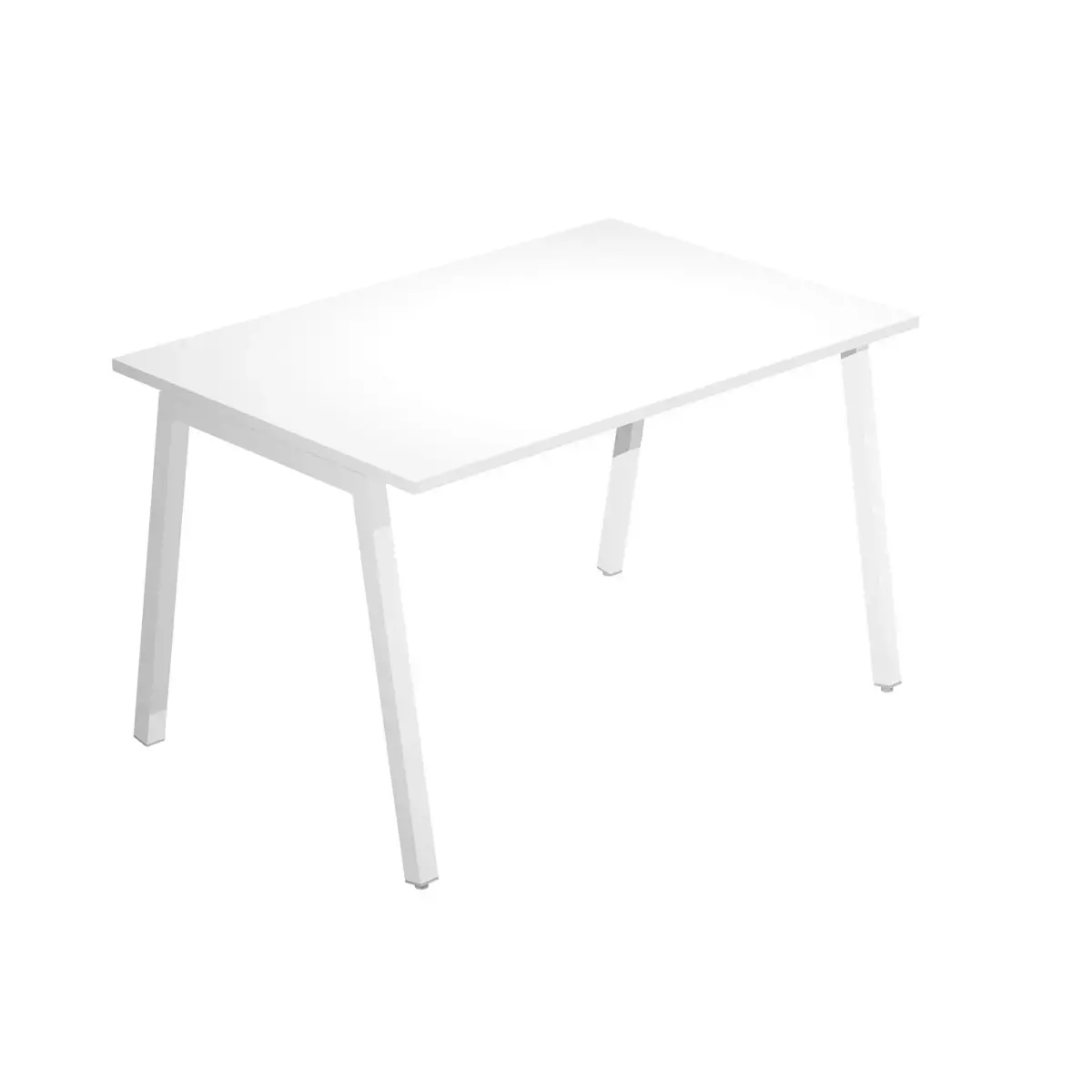 Bureau CAGLIARI - 140 x 80cm - Blanc et pieds alu photo du produit