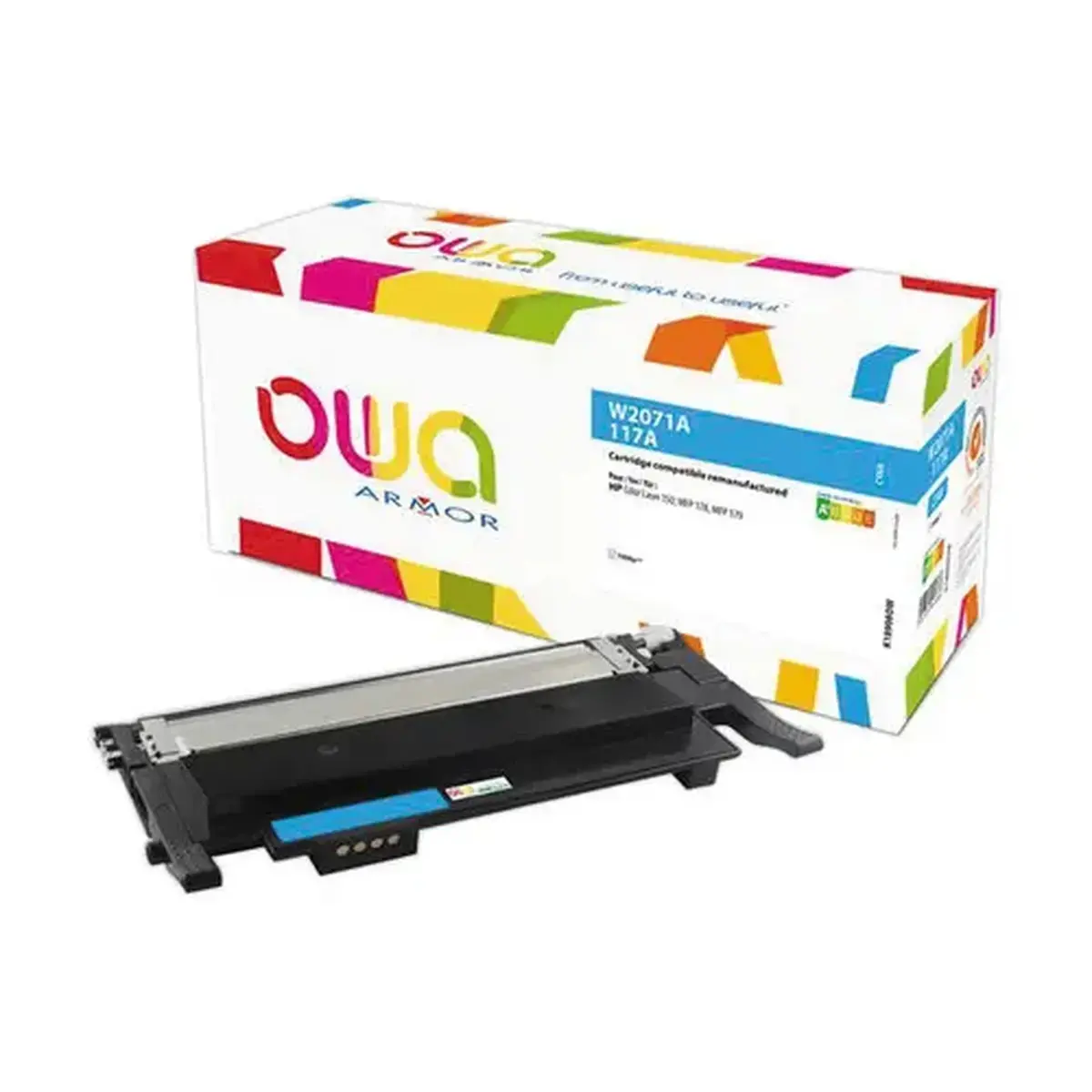 Toner &eacute;q. HP W2071A - Maxi capacit&eacute; - Cyan - OWA photo du produit