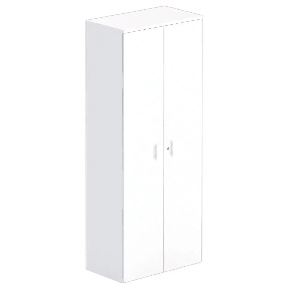 Armoire haute mélaminé 2 portes battantes 197x80x42 cm blanc photo du produit