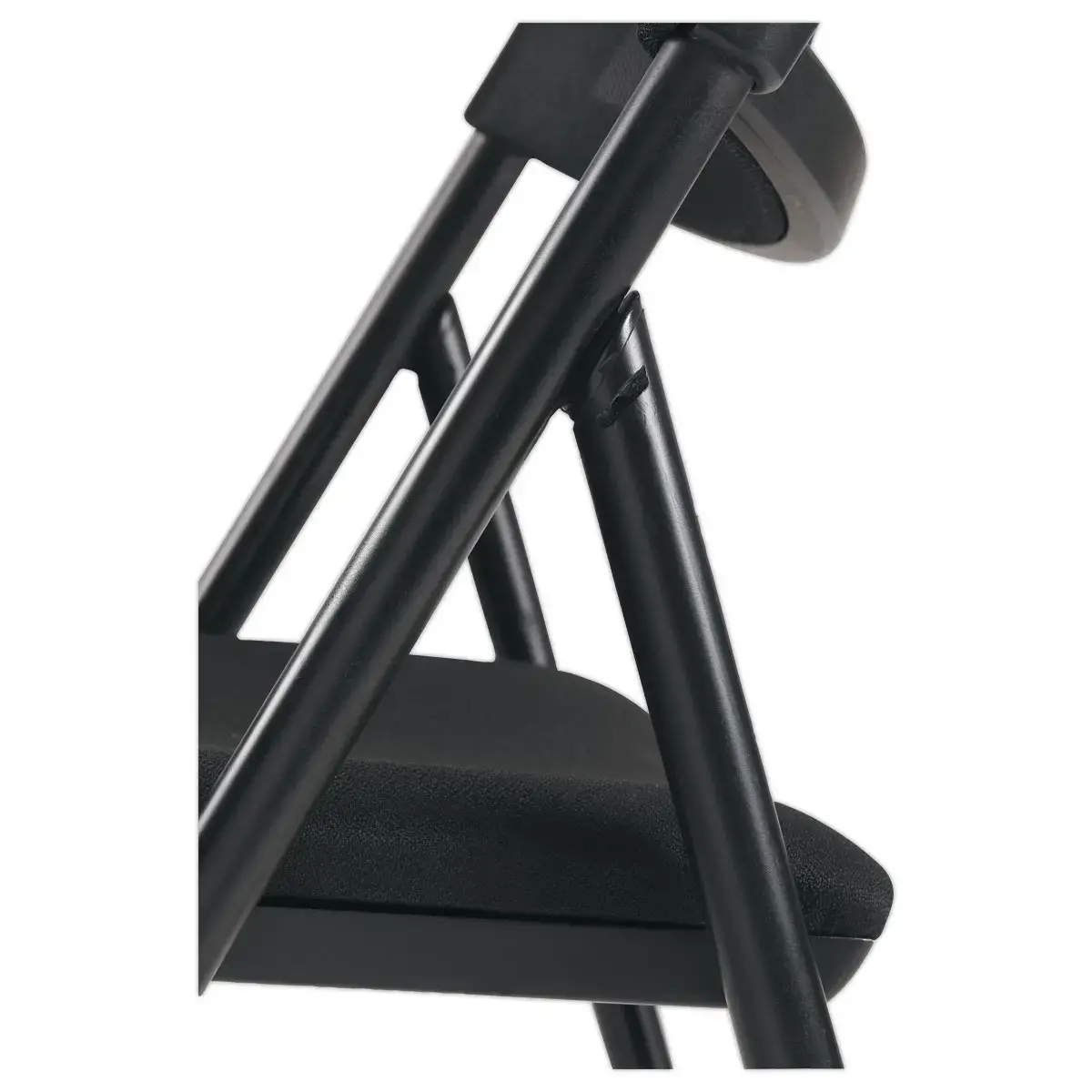 Chaise pliante résille piètement en acier époxy noir photo du produit