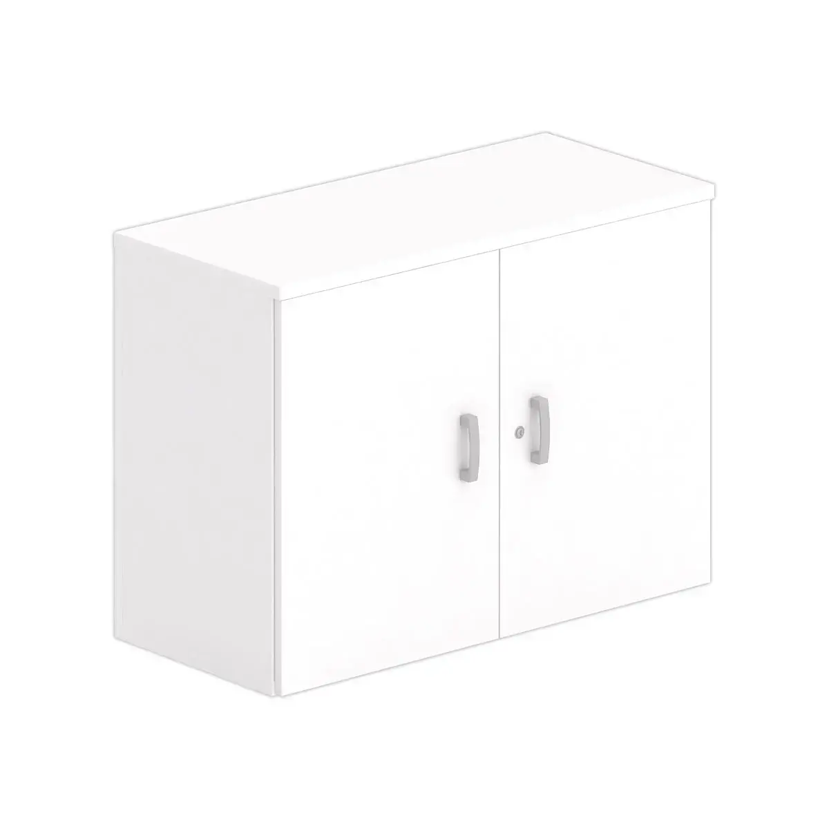 Armoire basse mélamine 2 portes 73x100x42cm blanc photo du produit