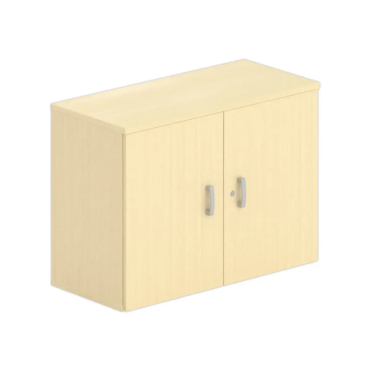 Armoire basse m&eacute;lamine 2 portes 73x100x42cm h&ecirc;tre photo du produit