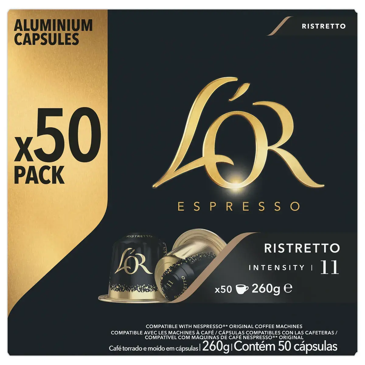 50 Capsules de caf&eacute; L'OR Espresso Ristretto -  Compatibles Nespresso photo du produit