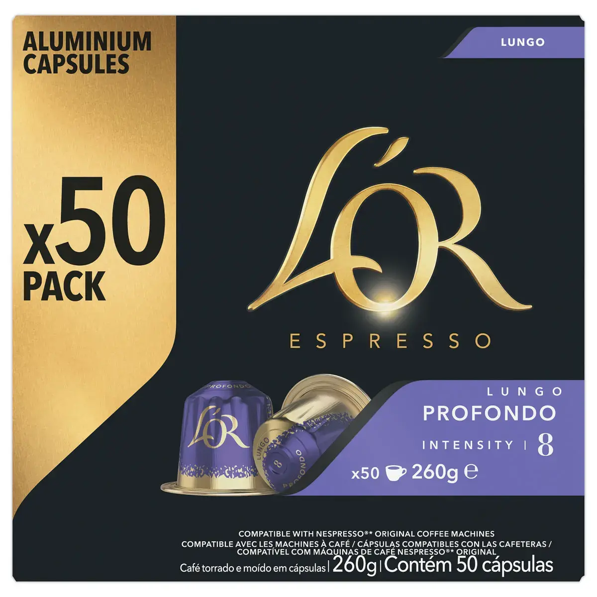 50 Capsules de café L'OR Espresso Lungo Profondo - Compatibles Nespresso photo du produit