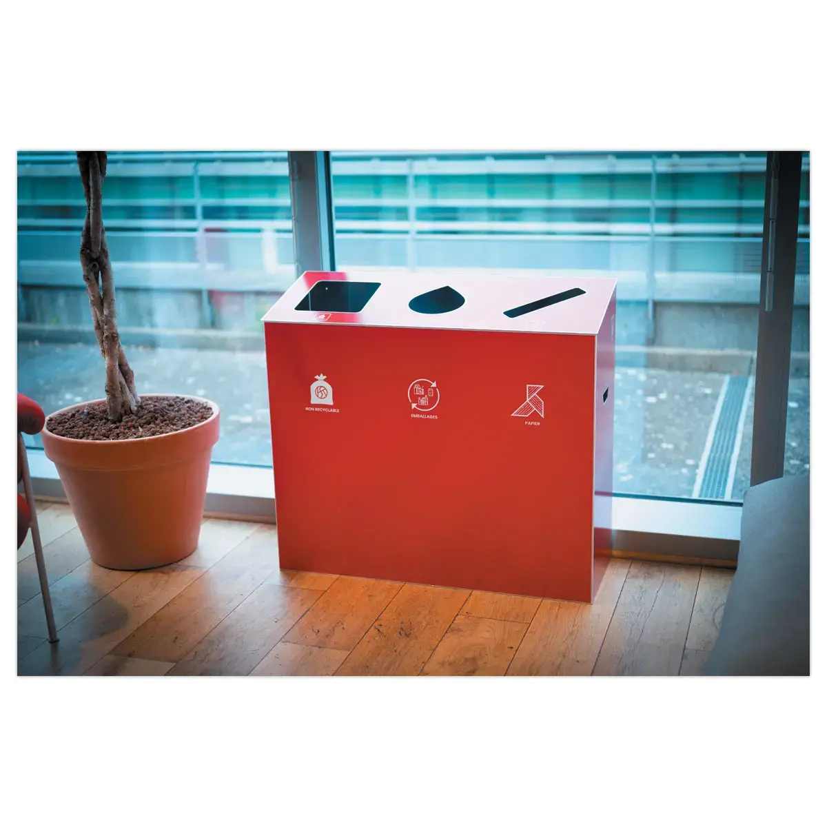 Poubelle 3 flux - 60L - NATUREN photo du produit