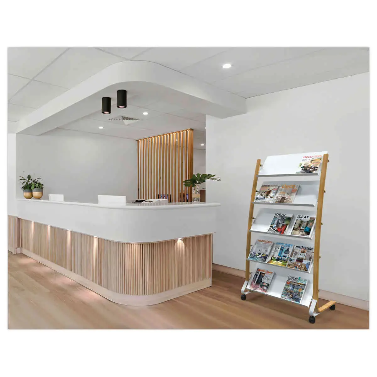 Pr&eacute;sentoir de sol mobile 15 compartiments photo du produit