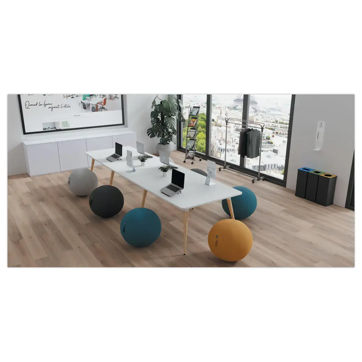 Poubelle de tri jaune photo du produit