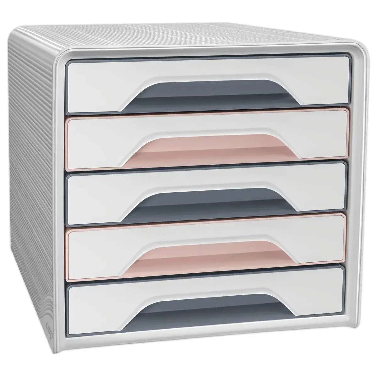 Module de classement Smoove &ndash; 5 tiroirs &ndash; Rose poudr&eacute; et gris &ndash; CEP photo du produit