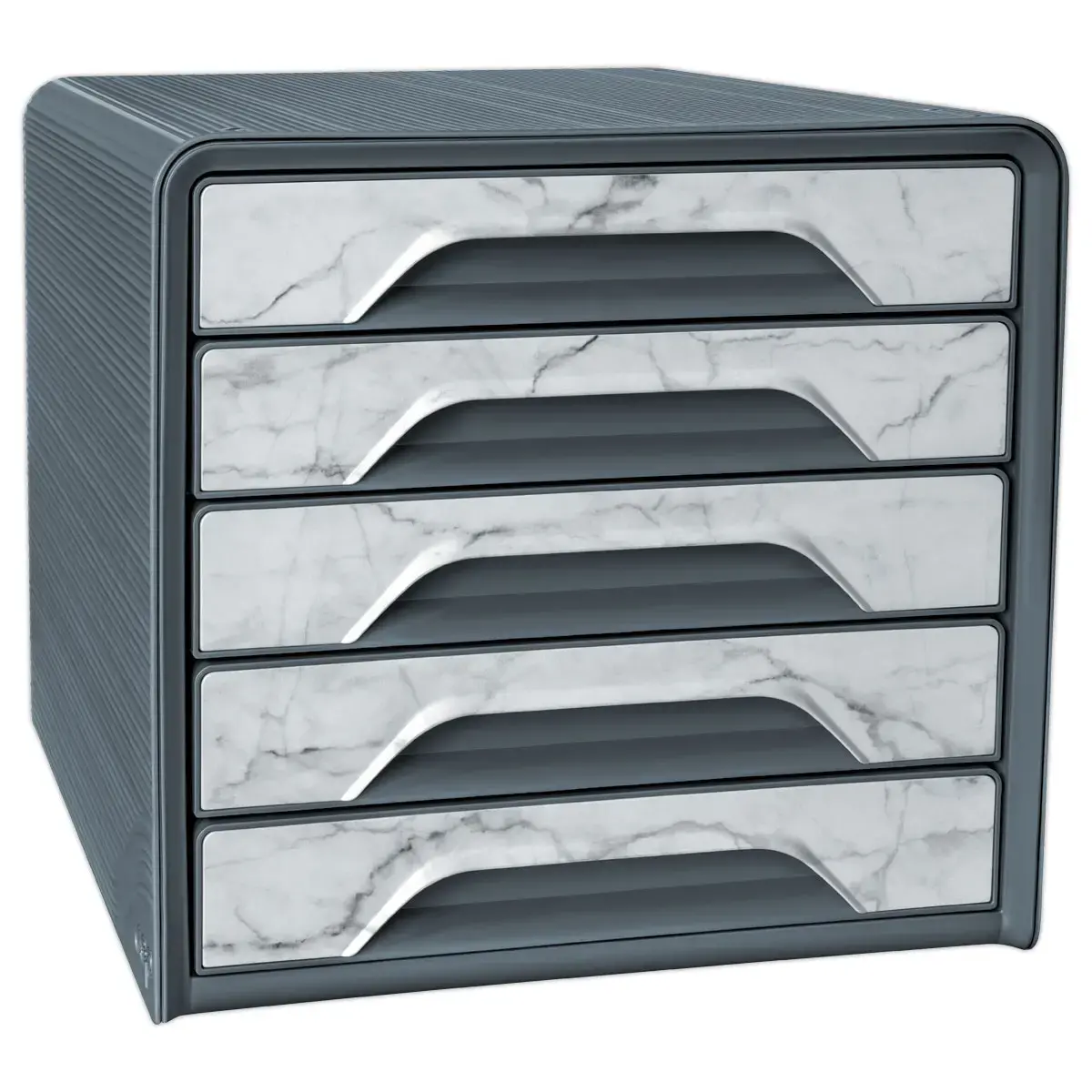 Module de classement 5 tiroirs SMOOVE - Marbre gris photo du produit