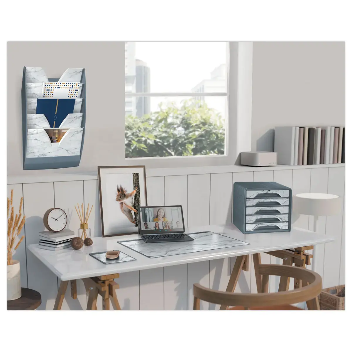 Module de classement 5 tiroirs SMOOVE - Marbre gris photo du produit