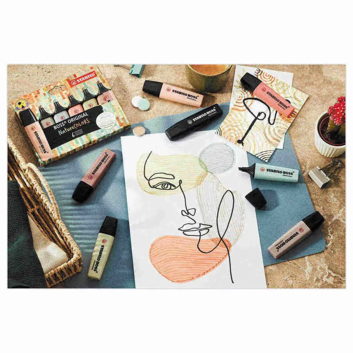 4 Surligneurs NatureCOLORS - Pointe biseautée - STABILO photo du produit