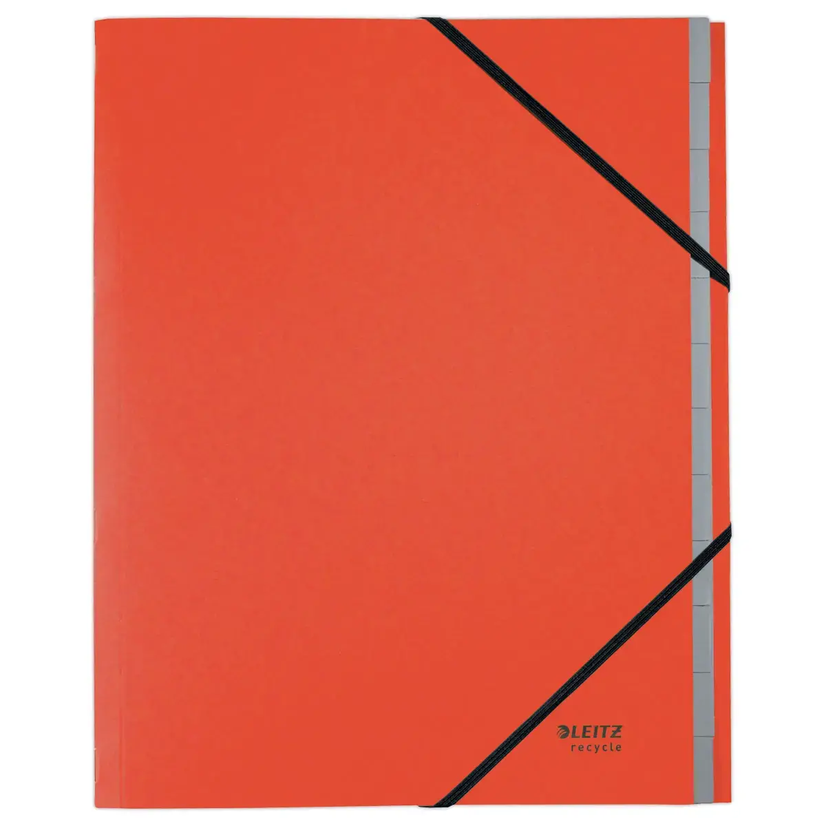 Trieur avec élastiques Leitz 12 touches - 100% recyclé - Rouge photo du produit