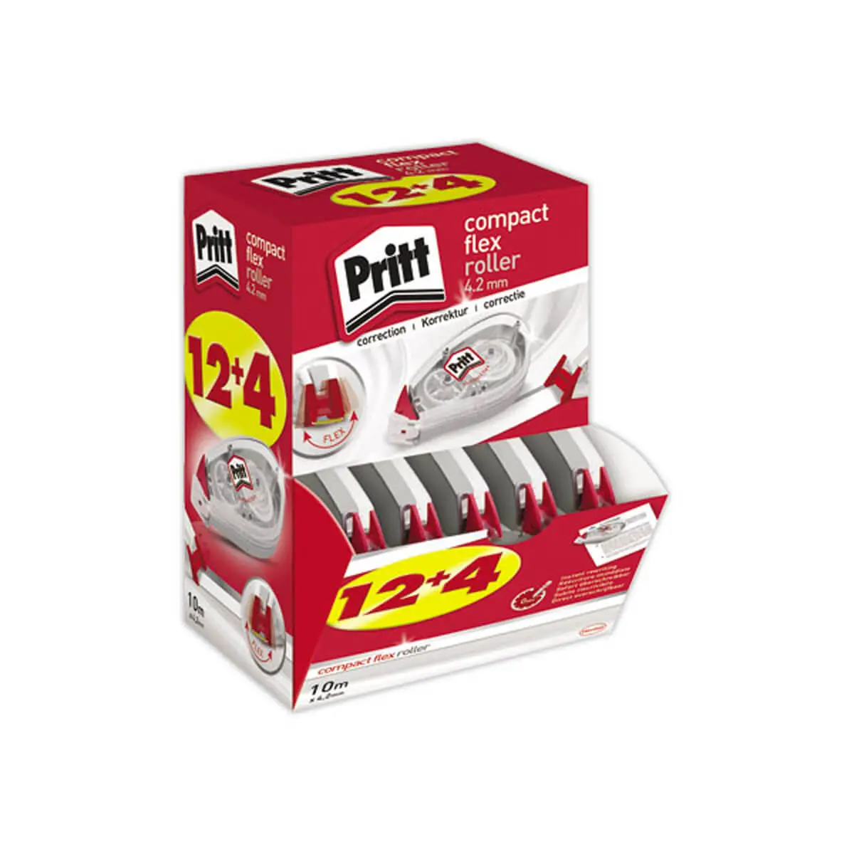 16 (12+4 Offerts) Rubans correcteurs frontaux Roller Compact - Pritt photo du produit