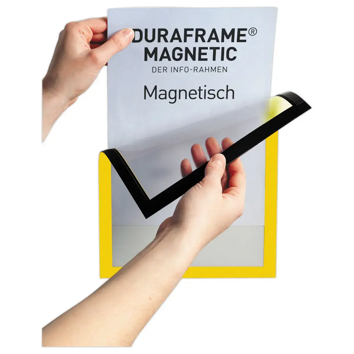 5 Cadres d'affichage magnétiques DURAFRAME MAGNETIC - A4 - Jaune - Durable photo du produit