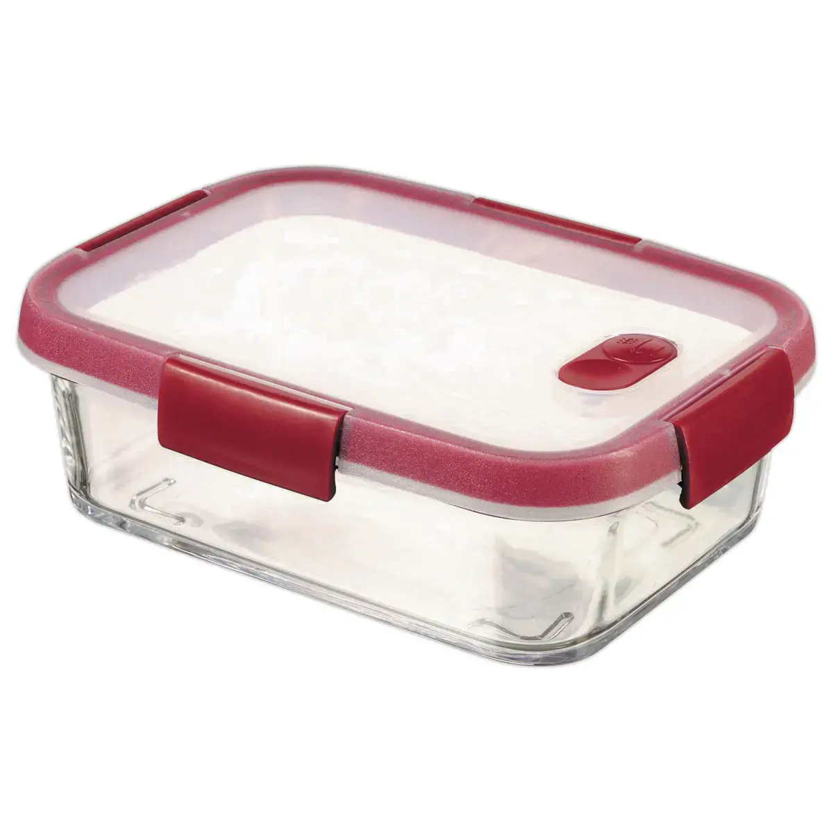 Boite alimentaire en verre rectangle 0,9L CURVER rouge photo du produit