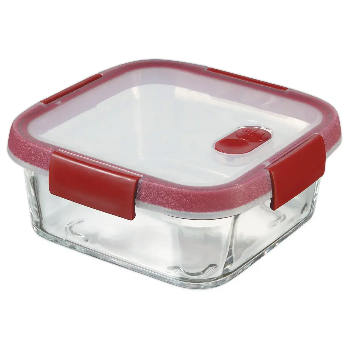 Boite alimentaire en verre carré 0,7L CURVER rouge photo du produit
