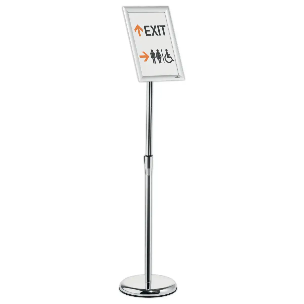 Présentoir sur pied avec cadre clipsable - A4 - Alumiunium - DURABLE photo du produit