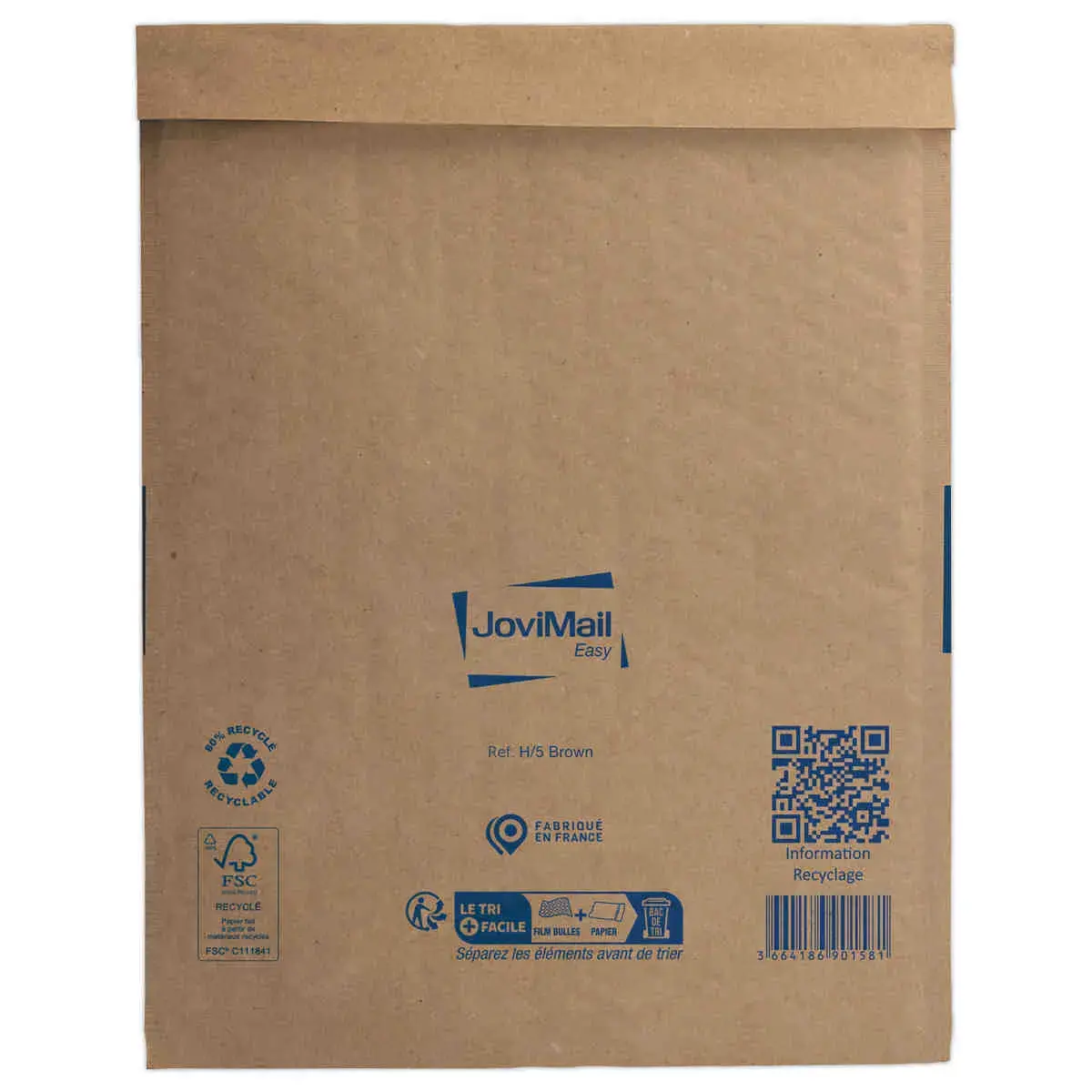 100 Pochettes matelassées kraft recyclées à bulles d'air 270X360 mm photo du produit