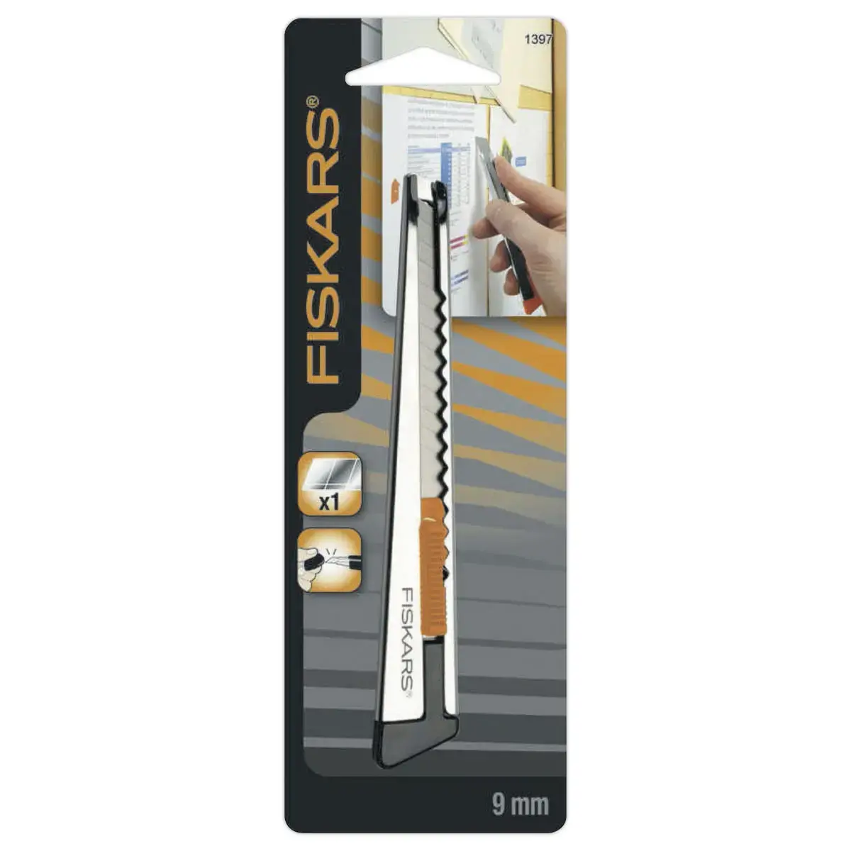 Cutter FISKARS Métal Professionnel Plat 9mm- coloris métal photo du produit