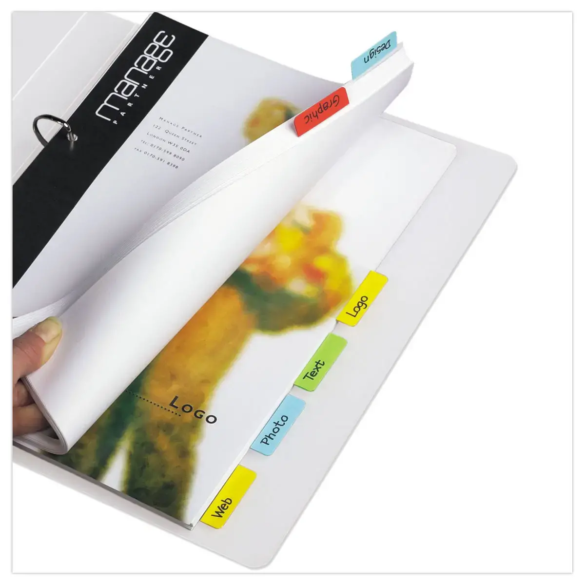 Index double face - 12 x 40 mm - Coloris assortis - DJOIS photo du produit