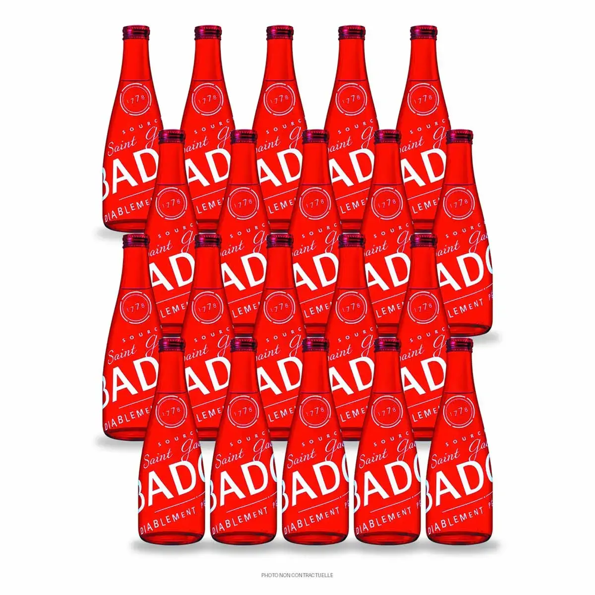 20 Bouteilles en verre – 33 cl – Badoit Rouge Intense photo du produit