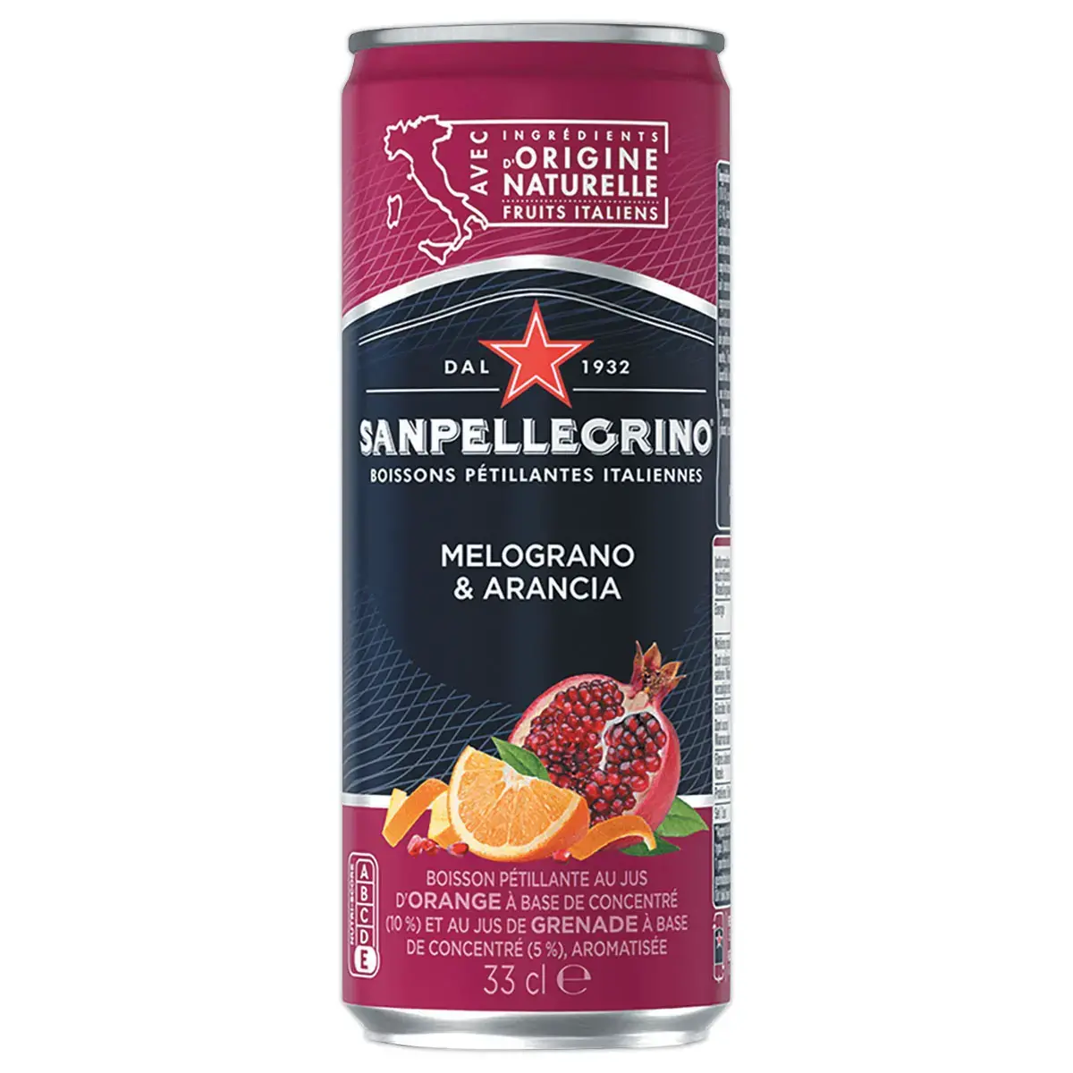 24 Cannettes San Pellegrino melograna arancia slim 33cl photo du produit