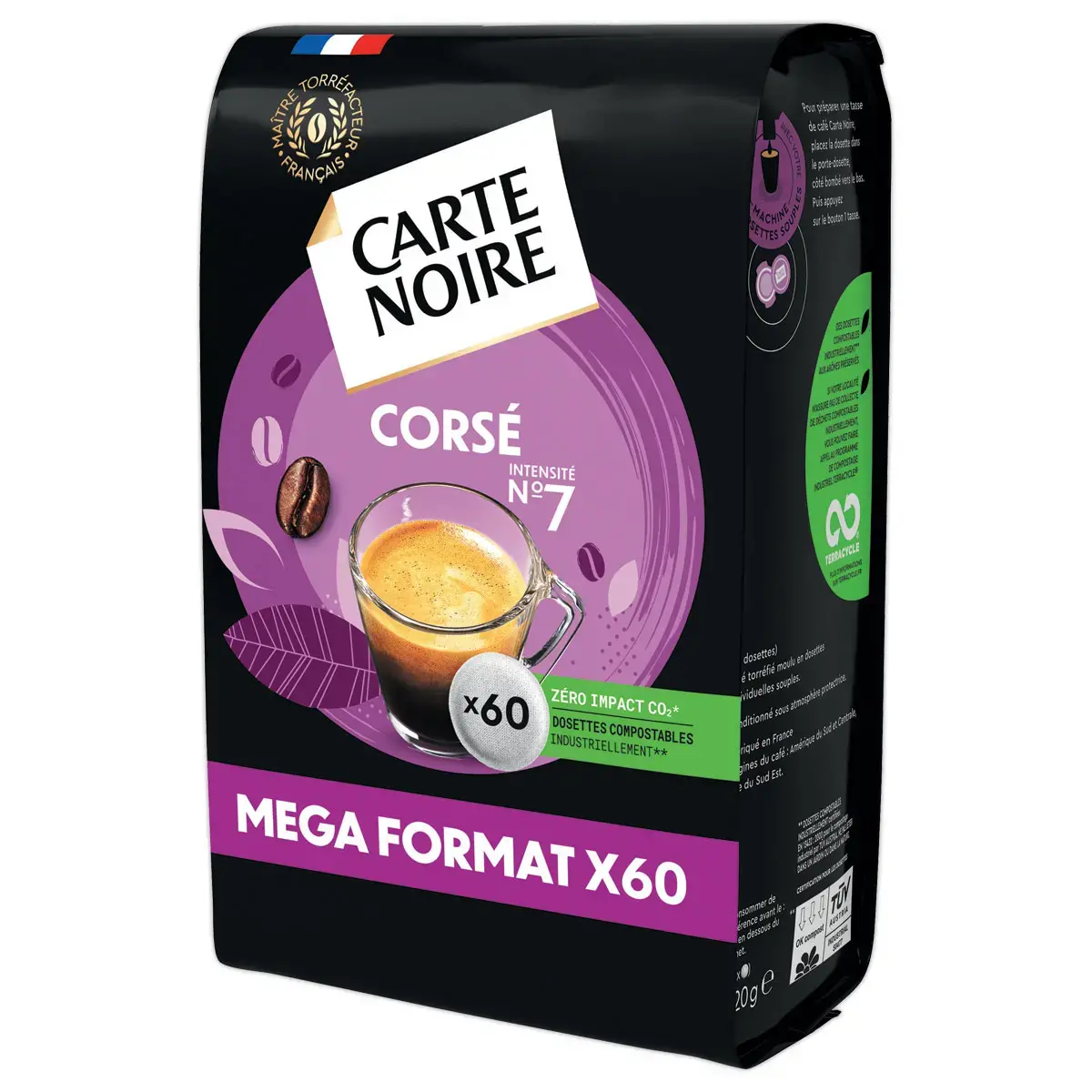 60 Dosettes de caf&eacute; Carte Noire cors&eacute; n&deg;7 - Compatibles Senseo photo du produit