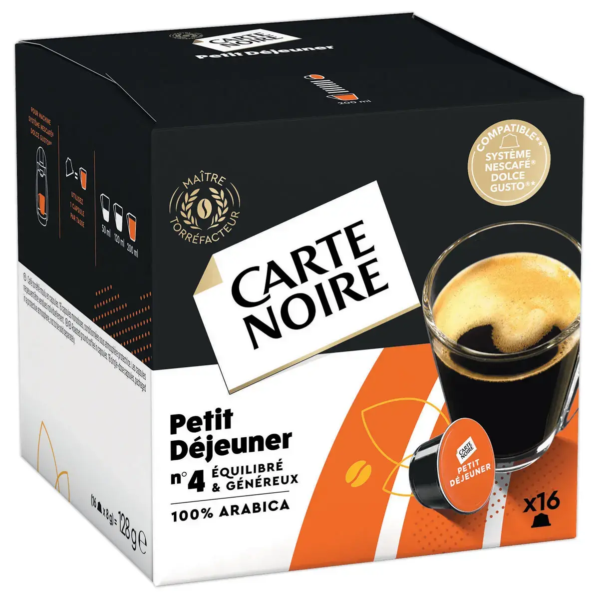 Boite de 16 capsules de café Carte Noire Petit Déjeuner pour cafetière DolceGusto photo du produit