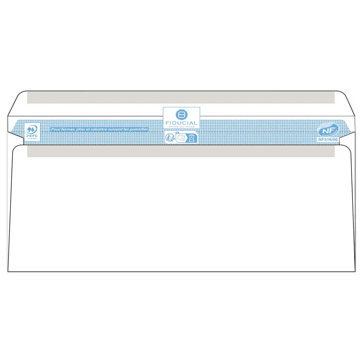 500 Enveloppes blanches 110x220 fen 35x10080gr autocollante Fiducial photo du produit