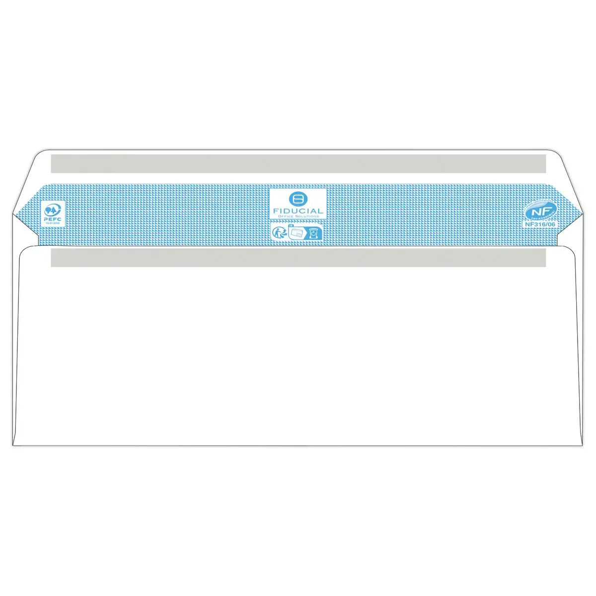 500 Enveloppes blanches 114x229 fen 40x11080 gr autocollantes Fiducial photo du produit