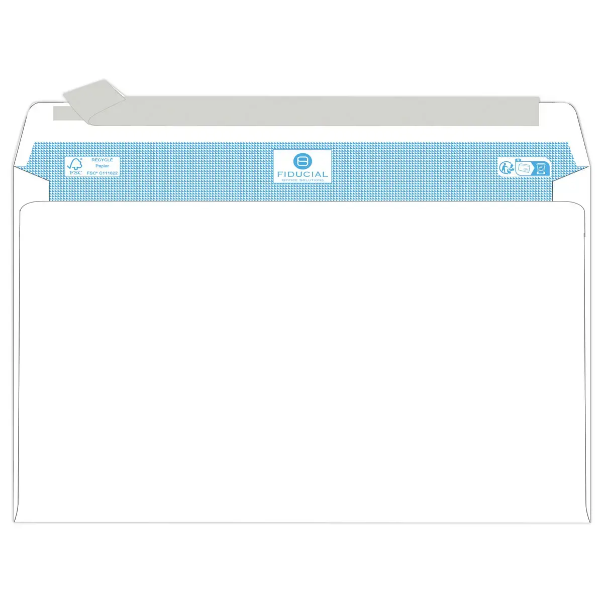 500 Enveloppes blanches recyclées 162 x 229 - 45 x 100 - 80 g - Bande siliconée - Fiducial photo du produit