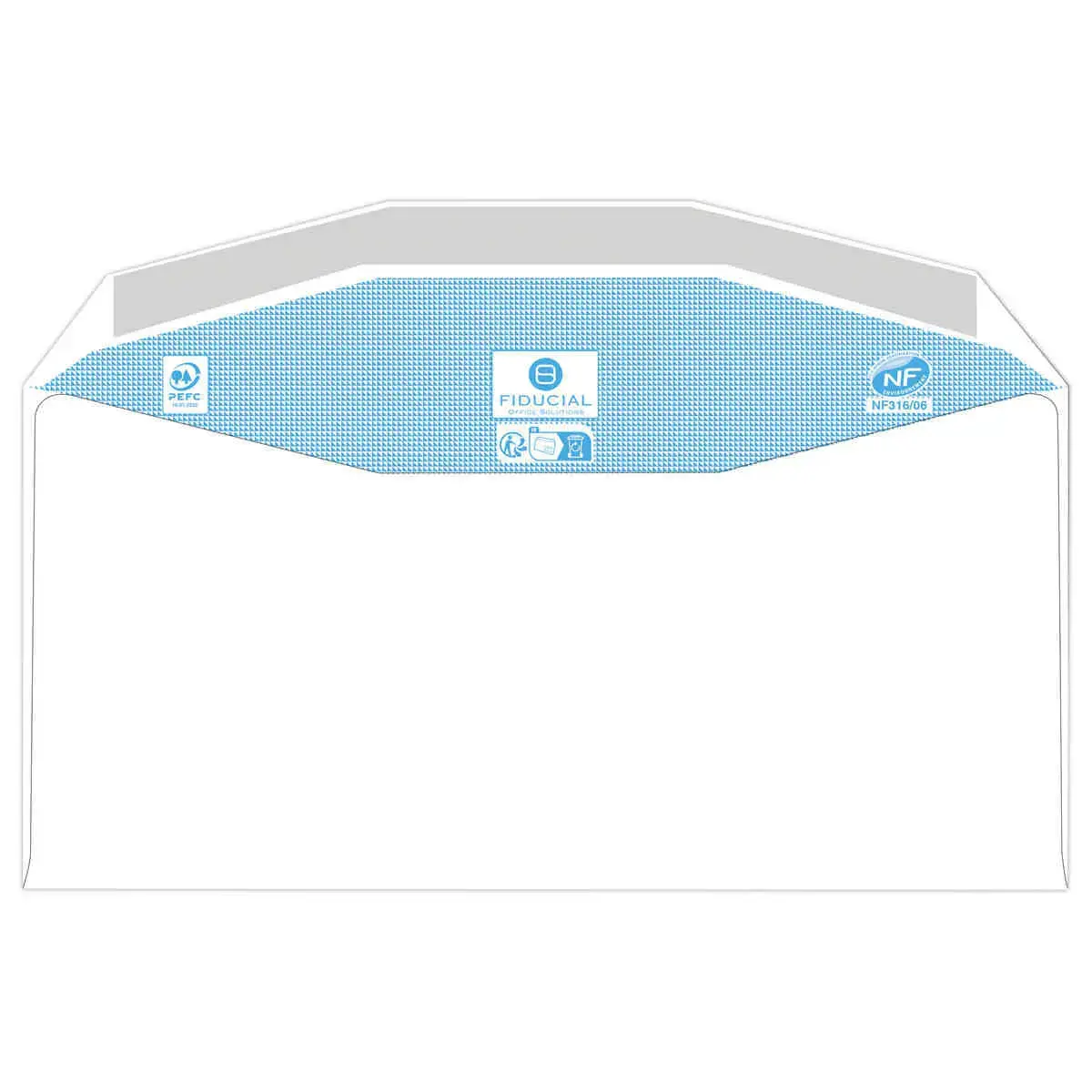 1000 Enveloppes MSPA blanches 114x229 fen 45x100 80gr gomm&eacute;es Fiducial photo du produit