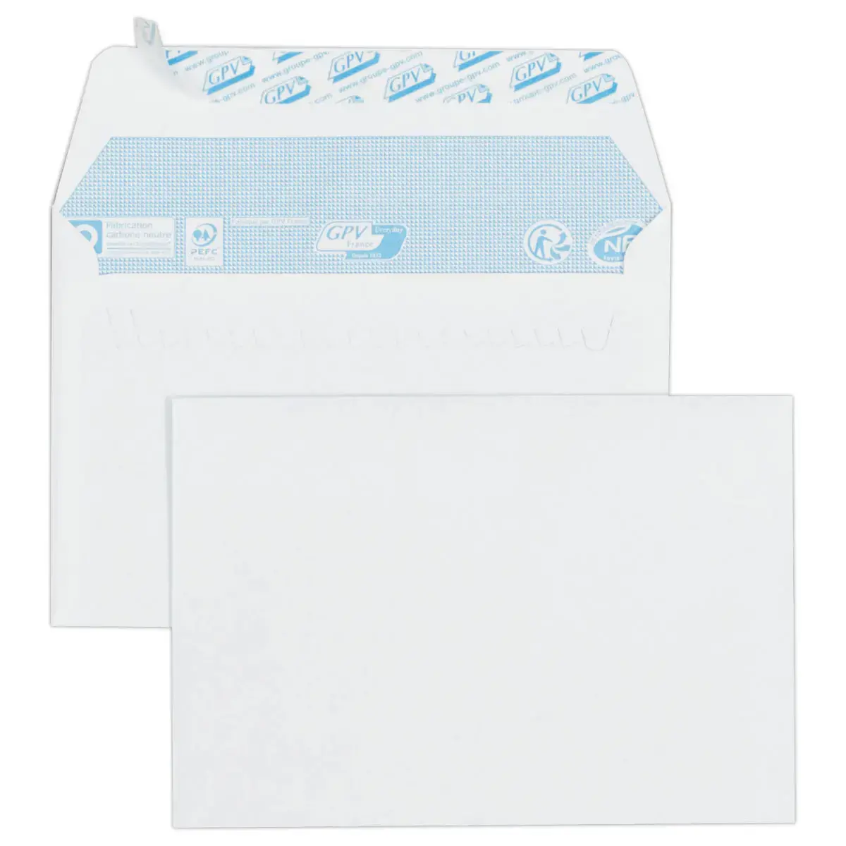 50 Enveloppes blanches C6 114x162 80 g bande siliconée photo du produit
