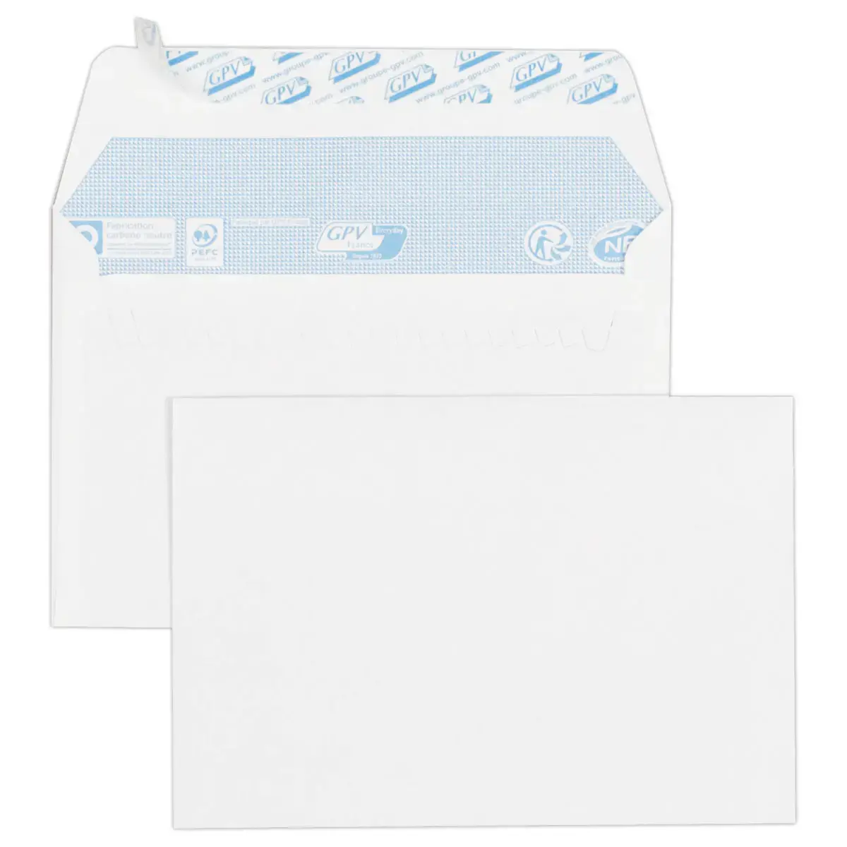 Boite de 100 enveloppes blanches C6 114x162 80 g  bande siliconée photo du produit