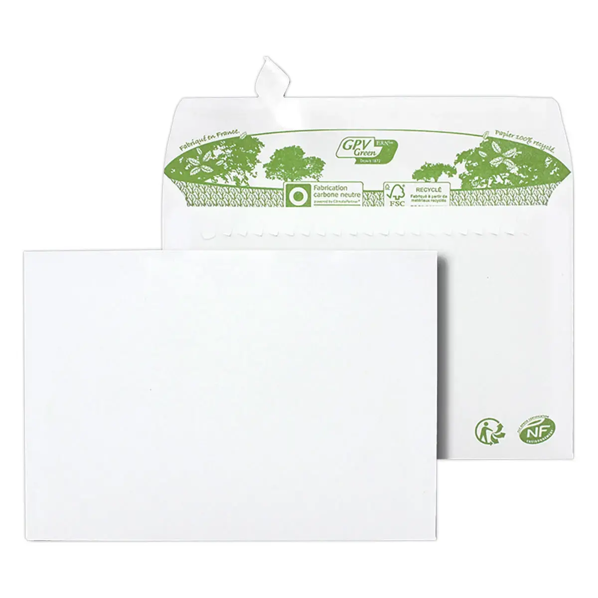 40 Enveloppes extra blanches 114x162 mm 100% recycl&eacute;es 80g bande silicon&eacute; photo du produit