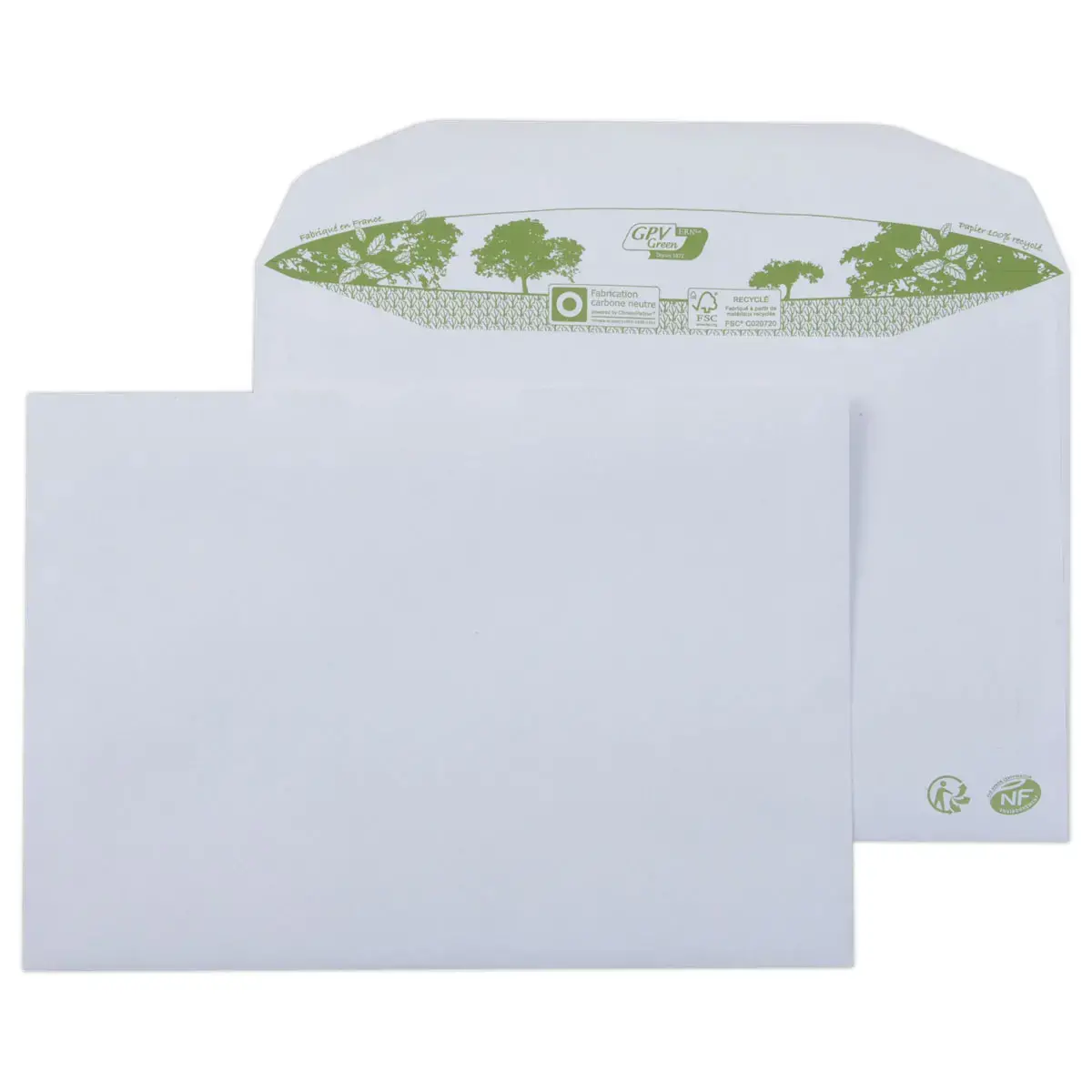 500 Enveloppes MSPA extra blnches 162x229 mm 100% recycl 80g bande gommée photo du produit