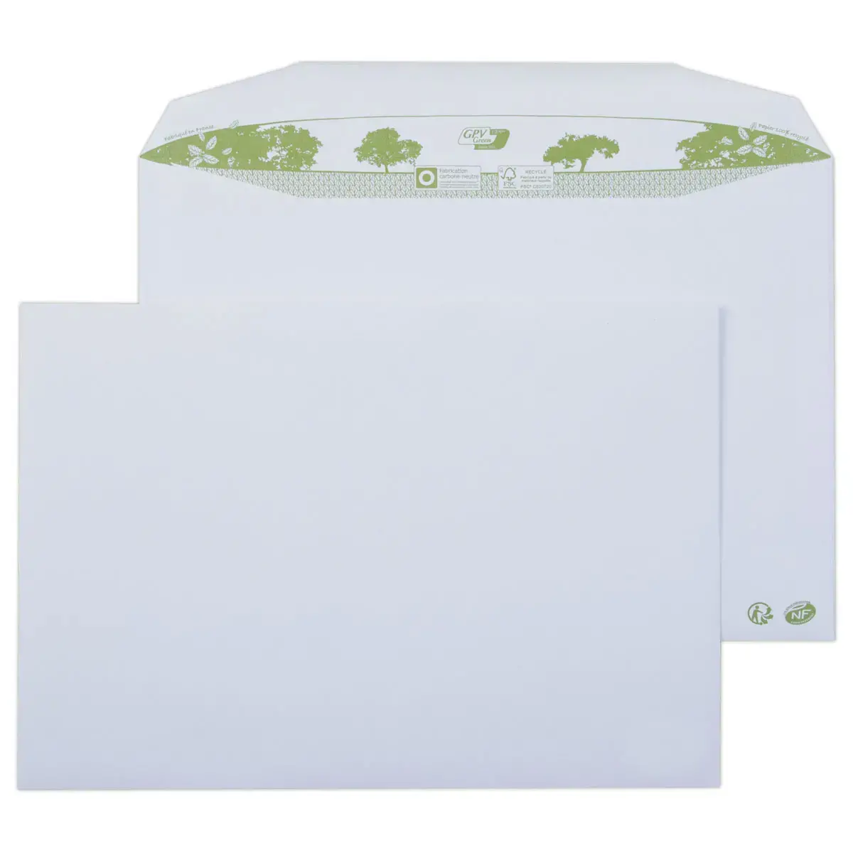 250 Enveloppes blanches MSPA 229 x 324 mm recycl&eacute;s 80g bande gomm&eacute;e photo du produit