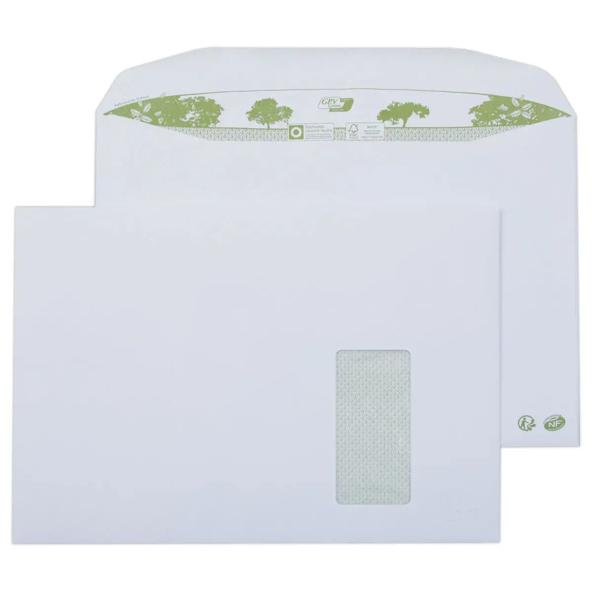250 Enveloppes blanches MSPA 229 x 324 mm fen&ecirc;tre 80g bande gomm&eacute;e photo du produit