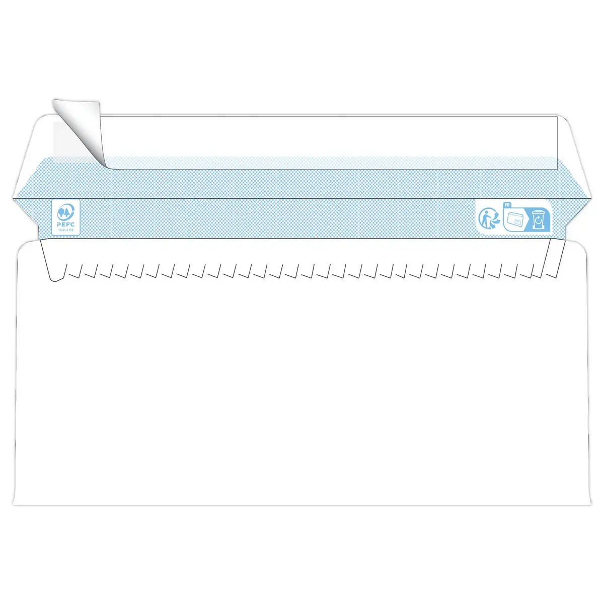 500 Enveloppes blanches 110x220 mm 75g bande silicon&eacute;e photo du produit