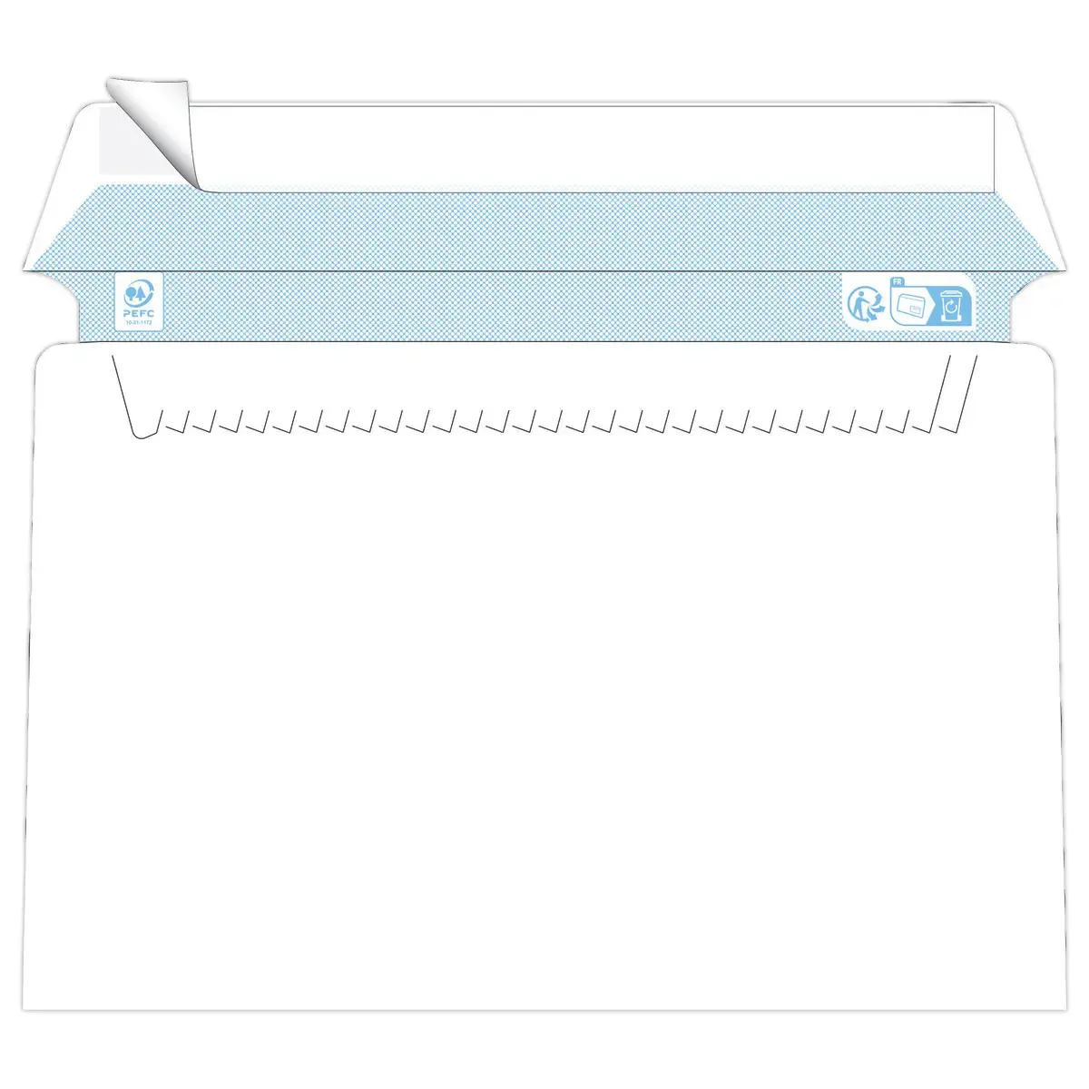 500 Enveloppes blanches 162x229 mm 80g bande silicon&eacute;e photo du produit