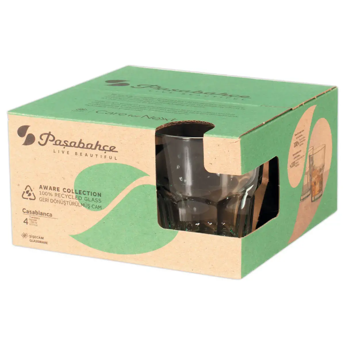 4 Gobelets FB Casablanca verre recyclé 27 cl photo du produit