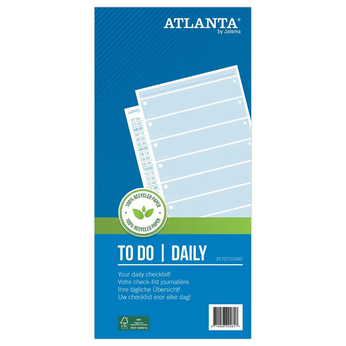 Carnet " To do " - 297x140 mm - ATLANTA photo du produit
