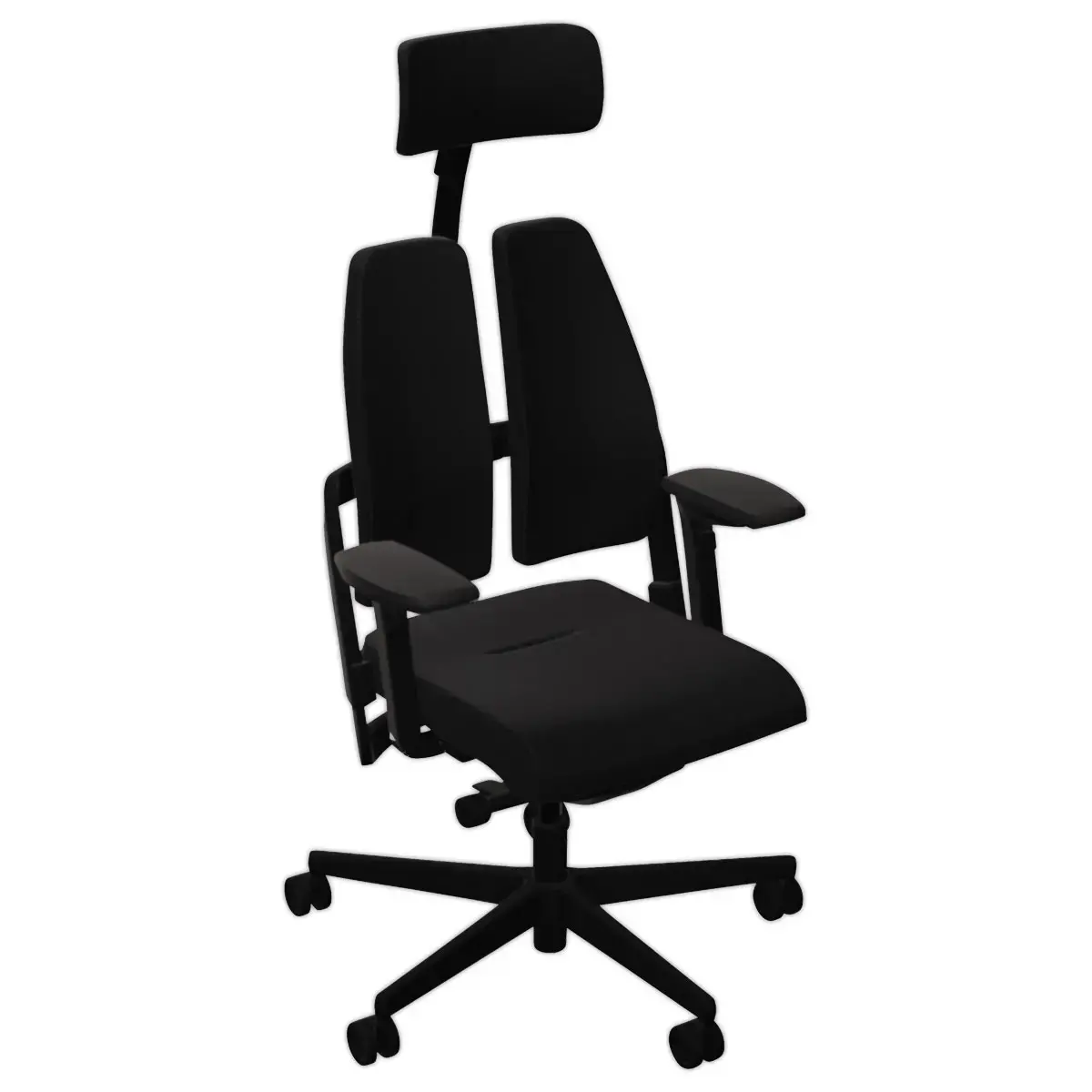 Si&egrave;ge DUO BACK ergonomique synchrone noir mont&eacute; photo du produit