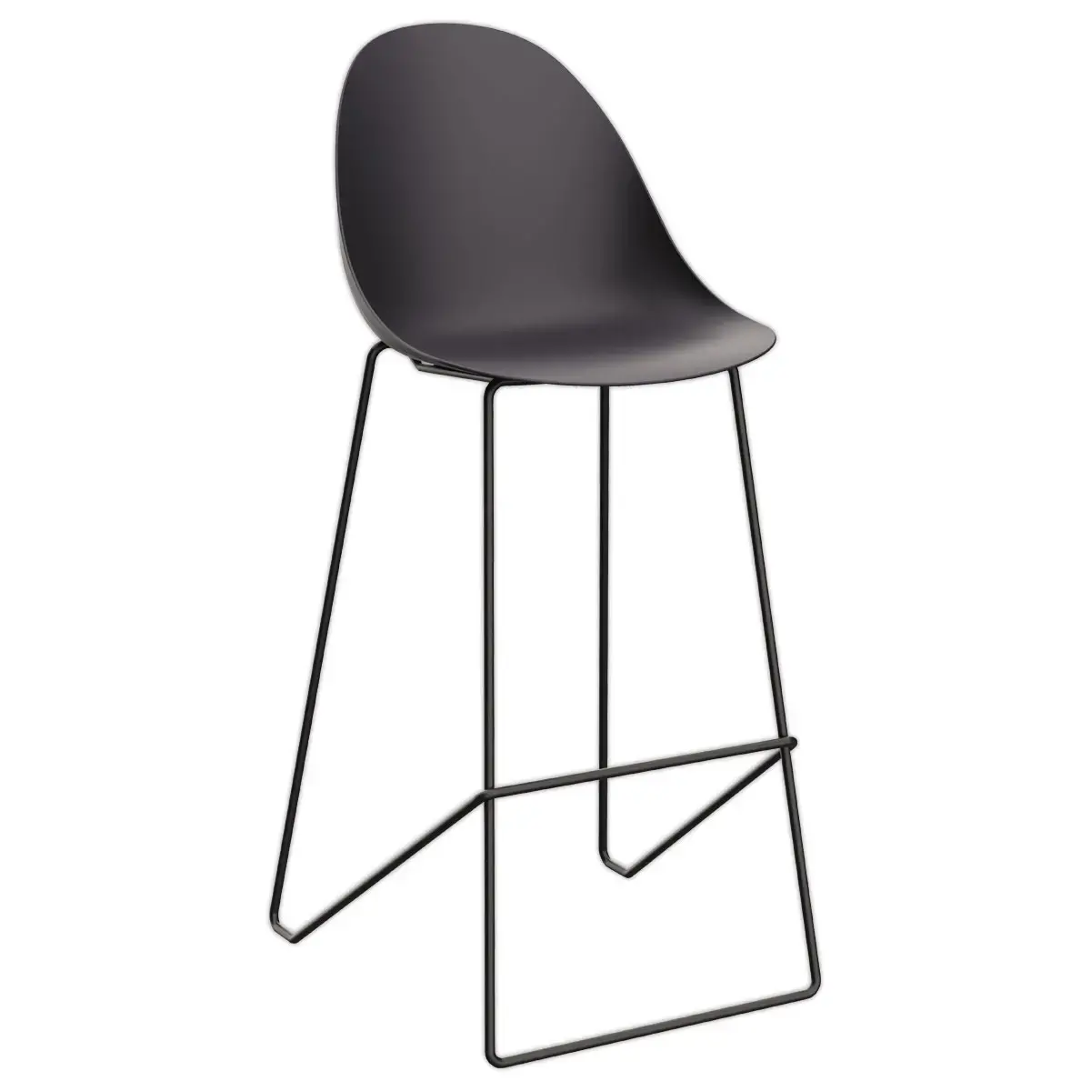 2 Chaises hautes VOID piétement luge noir photo du produit