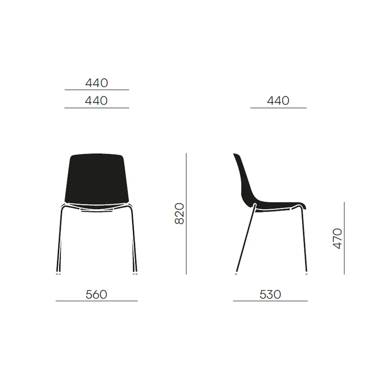 Chaise polypro blanche 4 pieds blanc photo du produit