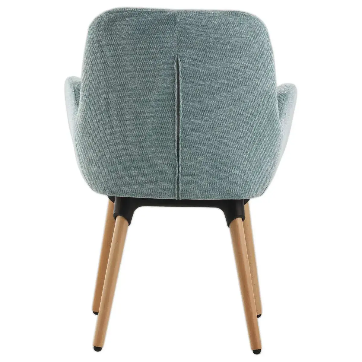 2 Fauteuils Tissu bleu 4 pieds bois vernis montés photo du produit