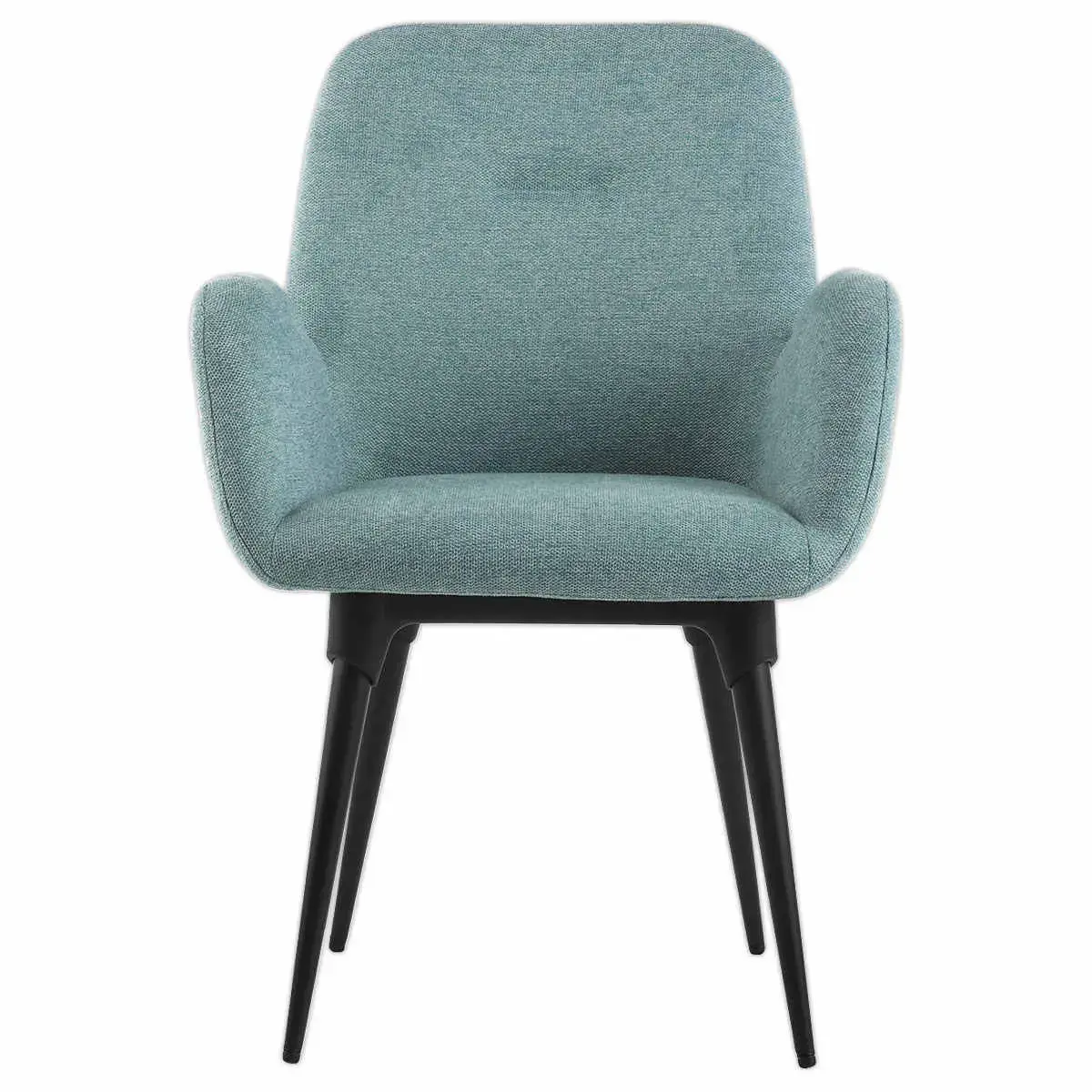 2 Fauteuils Tissu bleu clair 4 pieds m&eacute;tal mont&eacute;s photo du produit