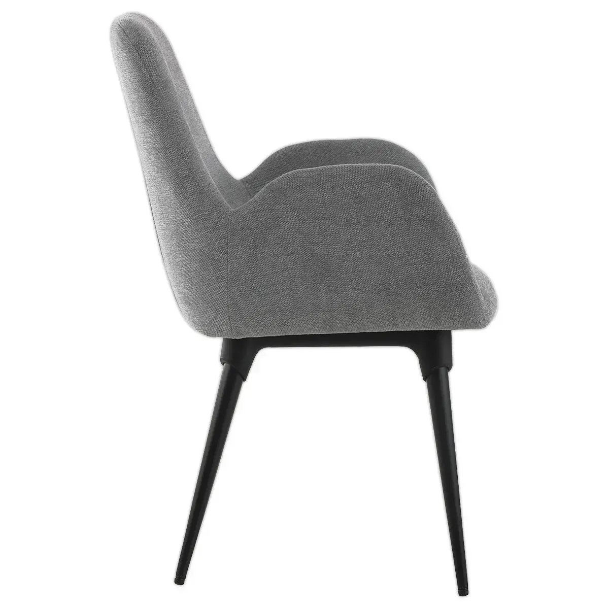 2 Fauteuils Tissu gris 4 pieds métal montés photo du produit